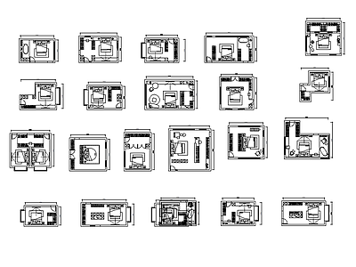 现代简约家具图库 卧室 施工图
