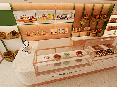 原木风甜品面包店