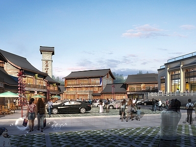 新中式商业街 景区商业街 古建街