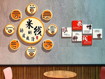 现代简约面馆 面馆装饰画 面馆打卡墙