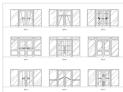 现代门 门立面 施工图