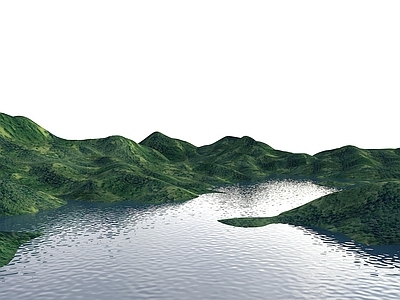 自然主义景观缓坡山体 群山山脉 山体 山地 水库 湖泊
