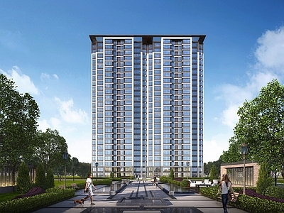 新中式小高层住宅楼 现代高层住宅