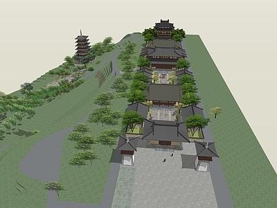 唐风建筑寺庙建筑