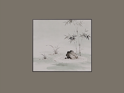 新中式挂画  禅意水墨画 禅意挂画 江南水墨画 水墨画