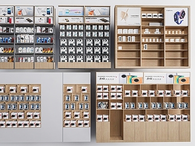 现代简约电子产品展台 现代数码展墙 展柜展架  数码产品墙  手机店形象墙