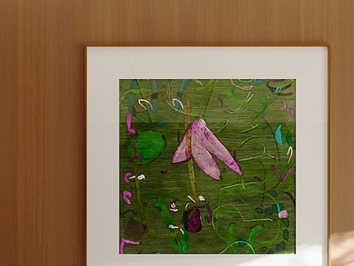 现代挂画 卧室挂画 绿色挂画 油画 抽象画