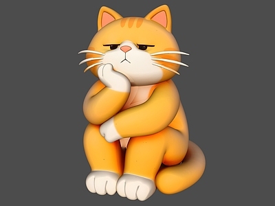 卡通拟人虚拟人物 猫动物艺术装置