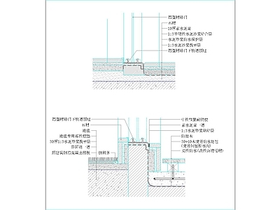 门槛石节点 门槛石剖面节点图 施工图