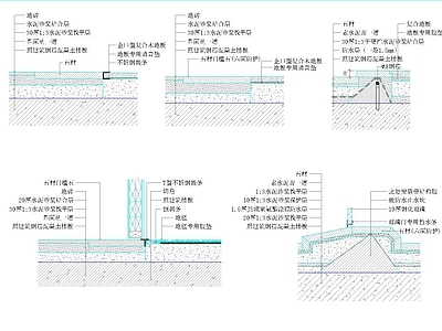 门槛石节点 门槛石剖面节点图 施工图