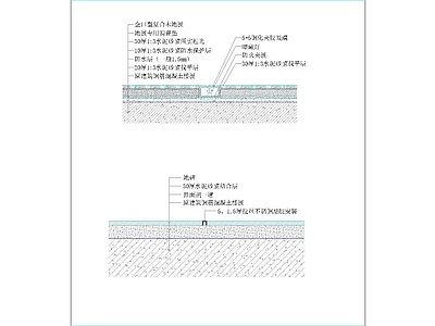 地面综合节点 木地板与玻璃 施工图