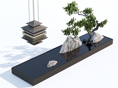 新中式庭院小品 中式景观造景 室内景观  庭院小品  植物造景