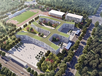 现代主义学校外观 现代学校