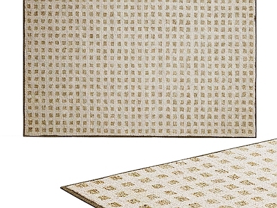 法式风地毯 毛绒地毯 长方形地毯 客厅地毯 格子地毯