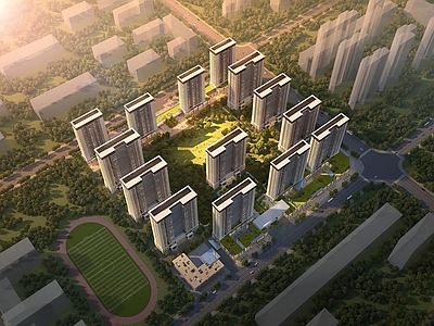 现代主义小高层住宅楼 现代高层住宅