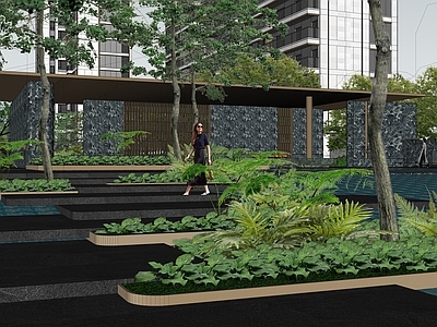 现代轻奢小区建筑 入口示范区 示范区景观 洋房建筑