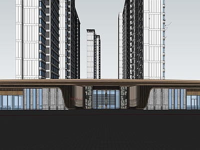 新中式售楼处建筑 泉州龙湖青云阙 现在售楼部大门 示范区
