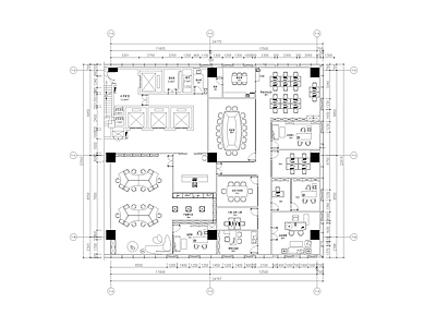 现代奶油整体办公空间 办公空间 办公室 会议室 经理室 休息室 施工图