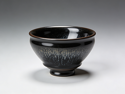 茶具 建盏 黑釉 兔毫 茶盏 AI渲染