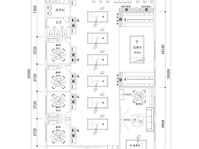 现代台球厅 台球馆平面布置图 施工图
