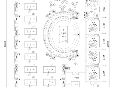 现代台球厅 500多平台球厅 台球馆空间优化 施工图