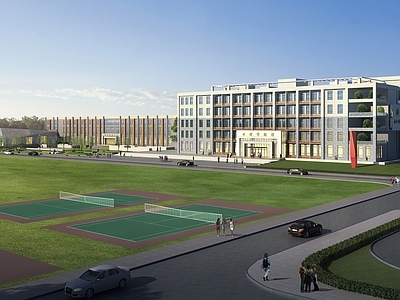 现代主义学校外观 学校