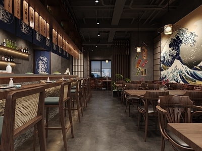 日式复古日料店 日料 居酒屋 餐厅
