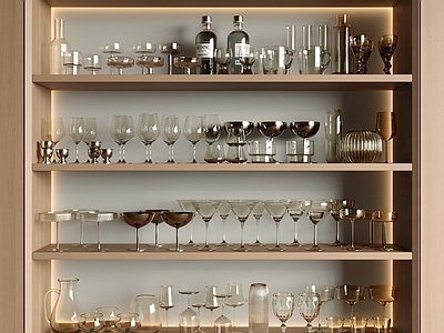 现代简约餐具 餐具摆件 酒杯杯子 厨房用品 玻璃杯 酒具摆件
