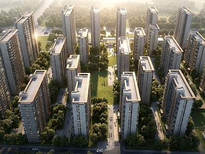 现代小区建筑 住宅小区景观 小区建筑 住宅景观