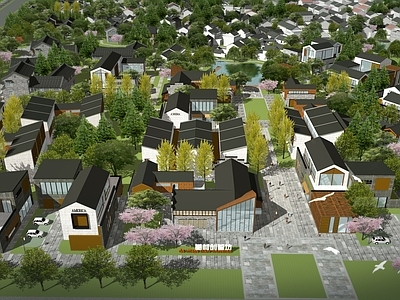 新中式鸟瞰规划 镇江古村 城市更新 古村规划 古镇旅游 美丽乡村