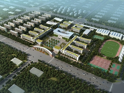 现代主义学校外观 学校规划 学校