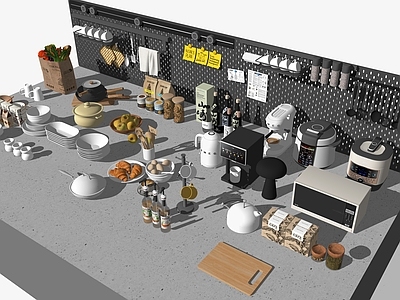 现代简约厨房用品组合 厨房厨具用品 面包水果餐具