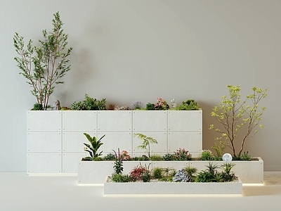 新中式植物堆 植物堆 花坪 植物 绿植 盆栽