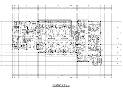 消防设备布置 医院消防平面图 施工图