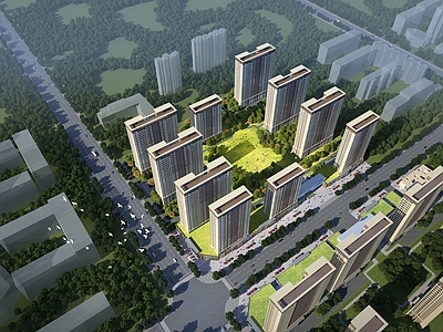 现代主义小高层住宅楼 现代公寓