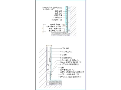 墙面节点 墙面软包地面地毯 施工图