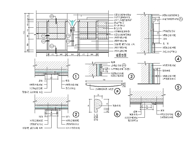 墙面节点 织物软包造型墙装 施工图