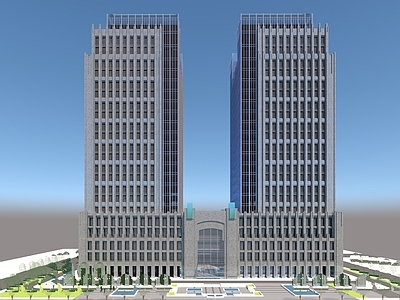 现代政府办公楼 新古典高层办公楼