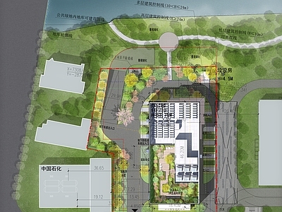 现代办公楼建筑 办公楼总平面 办公楼 施工图