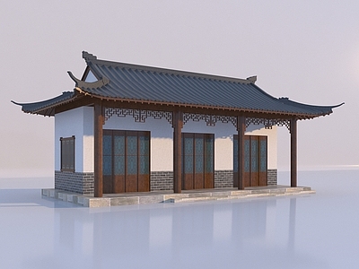 新中式古建 中式古建筑  小庙   厢房