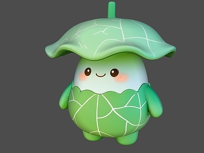 治愈系卡通虚拟人物 卡通荷叶IP形象