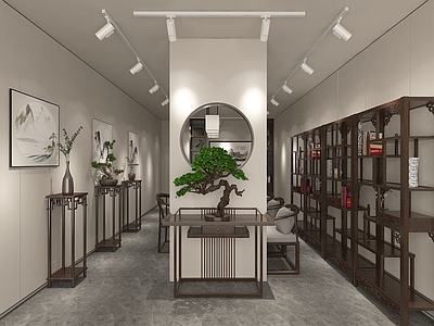 新中式玩具礼品店 文创 古玩 古董 茶叶 红木