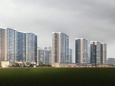 现代主义小高层住宅楼 现代高层住宅