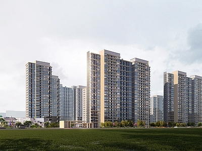 现代主义小高层住宅楼 现代高层住宅