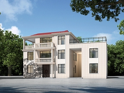 现代欧式别墅外观 农村自建房
