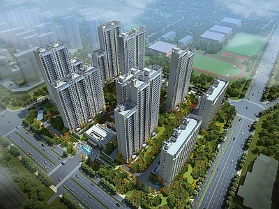 现代主义小高层住宅楼 万科住宅 小高层