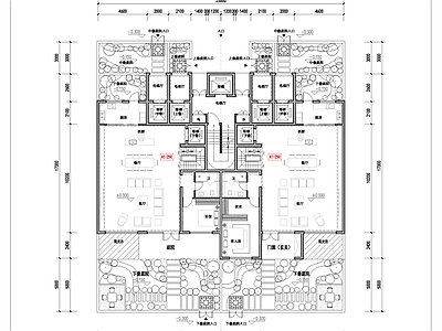 多层住宅 6F叠拼户型 220 250平 独立电梯入户叠拼 施工图
