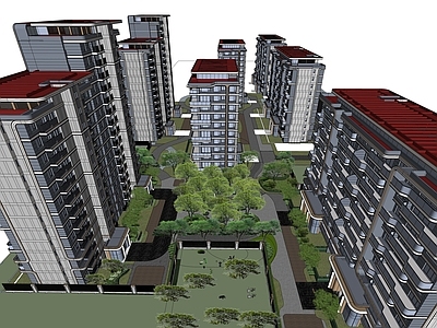 新中式小区建筑 西安华润润玺臺 四代住宅 大区景观 大门示范区
