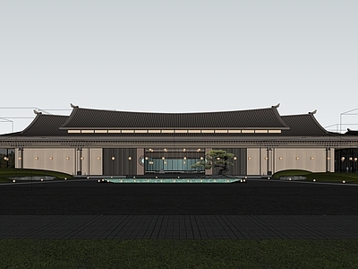 新中式售楼处建筑 成都金牛国投金泉 中式宋风大门 示范区