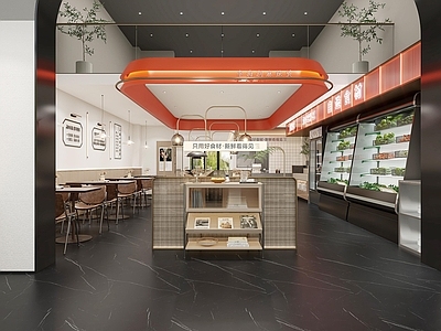 现代简约快餐店 麻辣烫 快餐店 自选餐饮 小饭馆 施工图